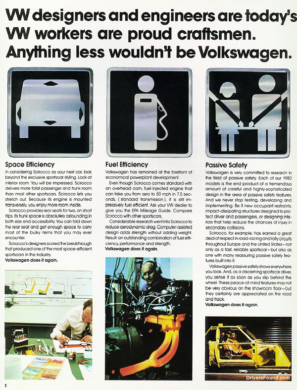 1980 VW Scirocco Brochure