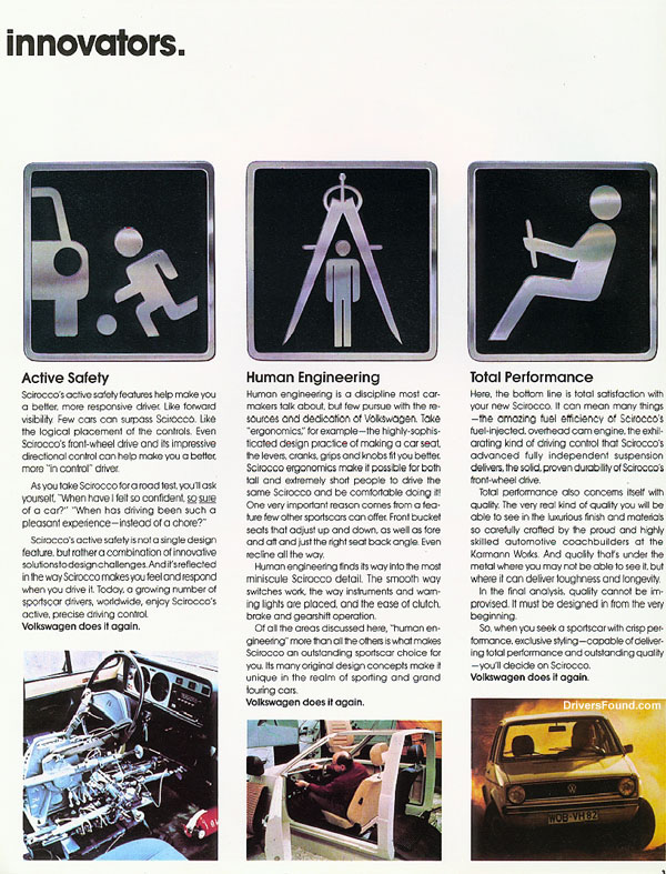 1980 VW Scirocco Brochure